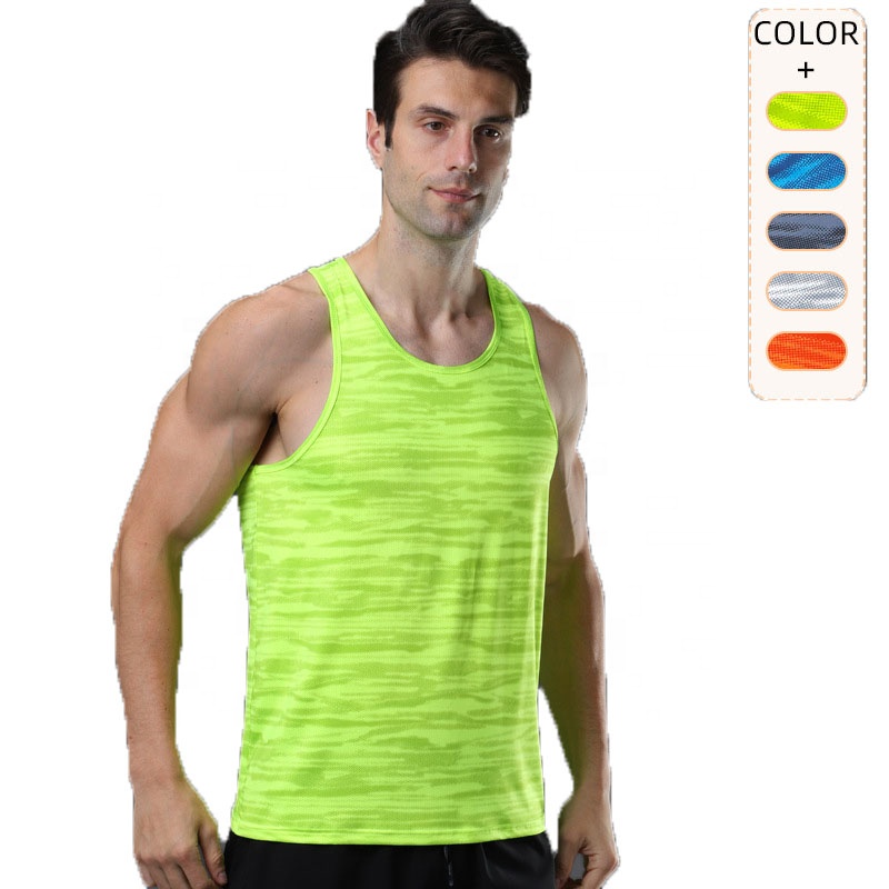 Neon Green Fluorescein Men's Tank Tops Bulk sale Gym Fitness Mesh Moisture Wick Workout Singlet Custom Graphic Sport Vest