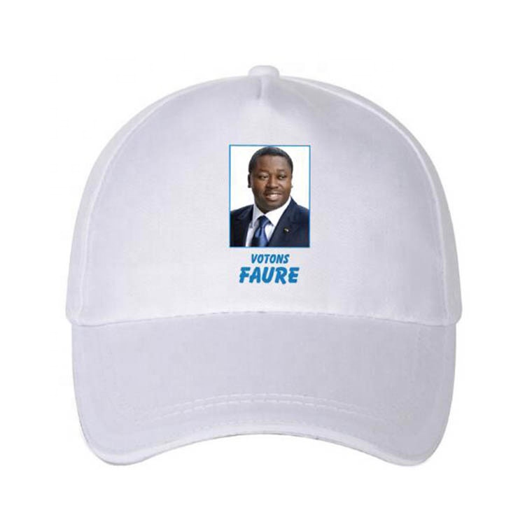 Men cheap promotional political campaign hats custom logo printed polyester white hat for election