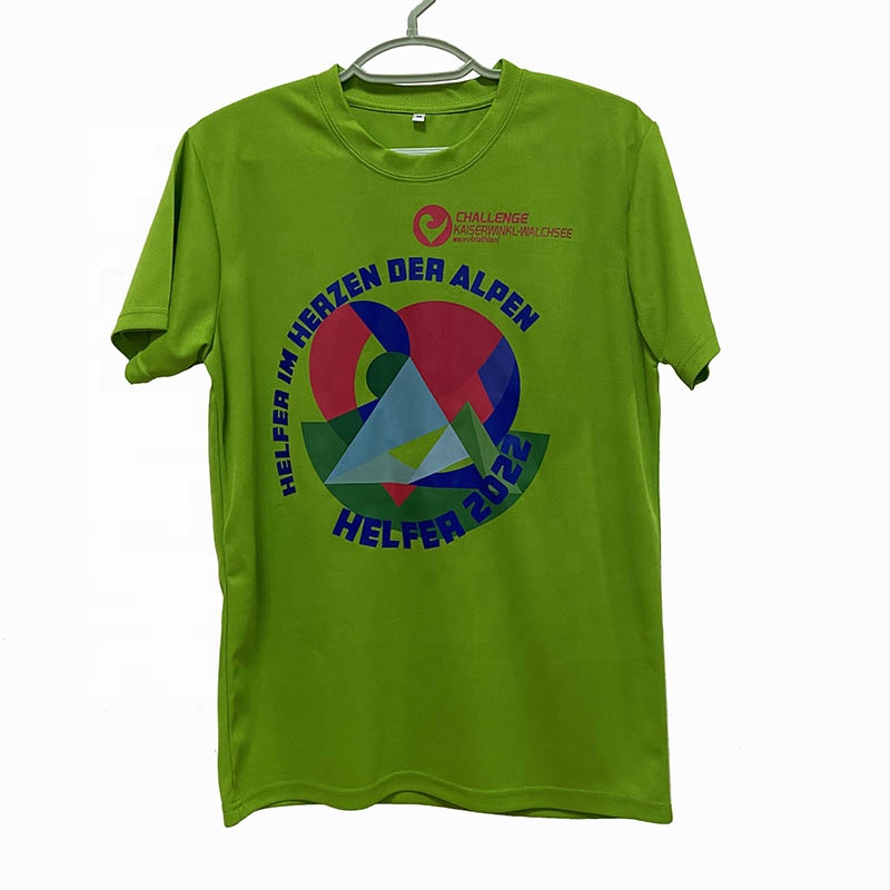 Below 1dollar plus size t-shirts cheap polyester sport marathon running race gym tops silk screen heat transfer print shirt