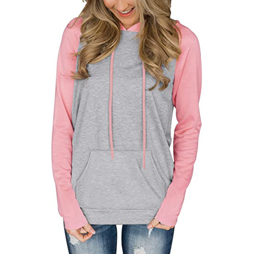 New fashion oversized women pullover hoodie casual raglan sleeve loose style hooded sweatshirts with pockets