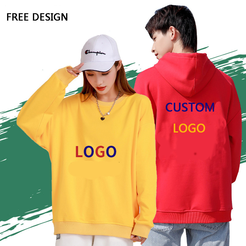 Custom design fashion plus size hoodies high quality men's pullover sweatshirts with printing embroidery logo for unisex