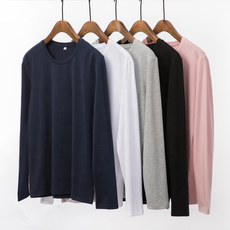 Ringspun cotton long sleeve t-shirt/ plain cotton t-shirt/soft touch cotton long t shirt soft touch
