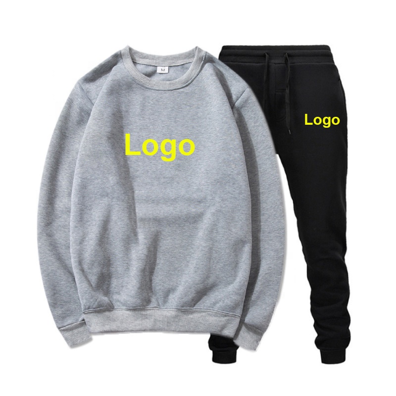 Wholesale O Neck Sweatshirt Set Plus Size Training & Jogging Suit Casual Men Winter Sports Clothing Custom Logo
