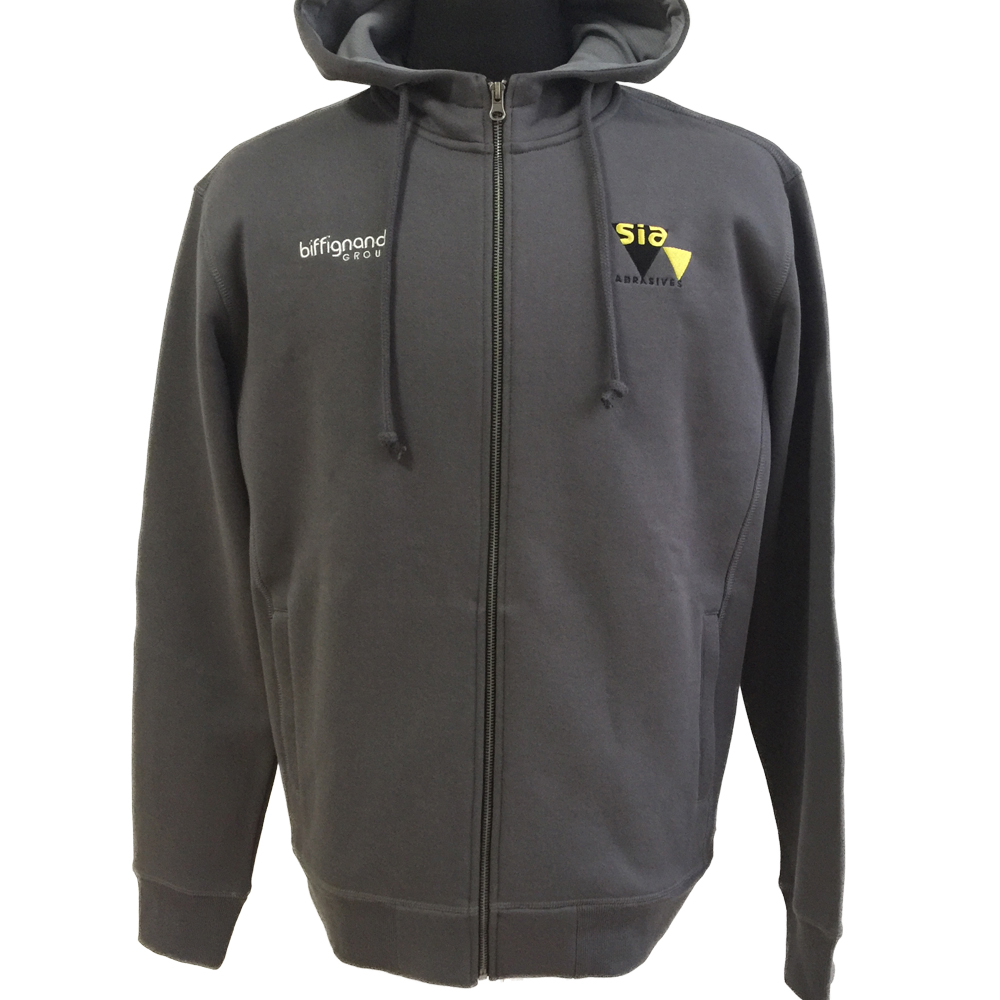 Top quality 360 grams 100% cotton full zip up hoodie with design logo