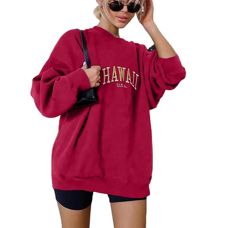 Bulksale oversized crew neck printed sweatshirts fashion street wear sweaters for women mixed sizes and colors