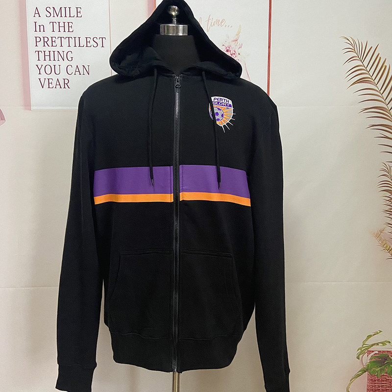 Custom 300 grams fleece all over print zip up hoodie with embroidery patch logo