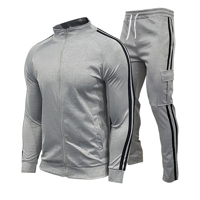 Best selling long sleeve tracksuit set stand collar zipper sports 2-piece jogging suits spring autumn casual running set for men