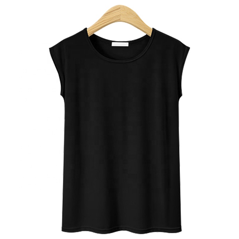 Wholesale plain blank tank tops for women fashion plus size o-neck rayon spandex sleeveless vest custom logo in bulk