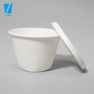 4oz Disposable Bagasse Sauce Cup with Lid Set for Dressing Food Ketchup Salad Sauce
