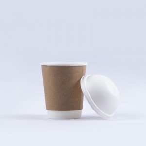 90mm bagasse disposable dome lid with straw hole