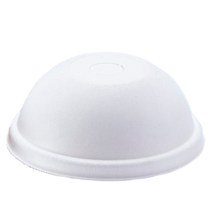 factory customized Cold Lid - 90mm bagasse disposable dome lid with straw hole – Zhiben