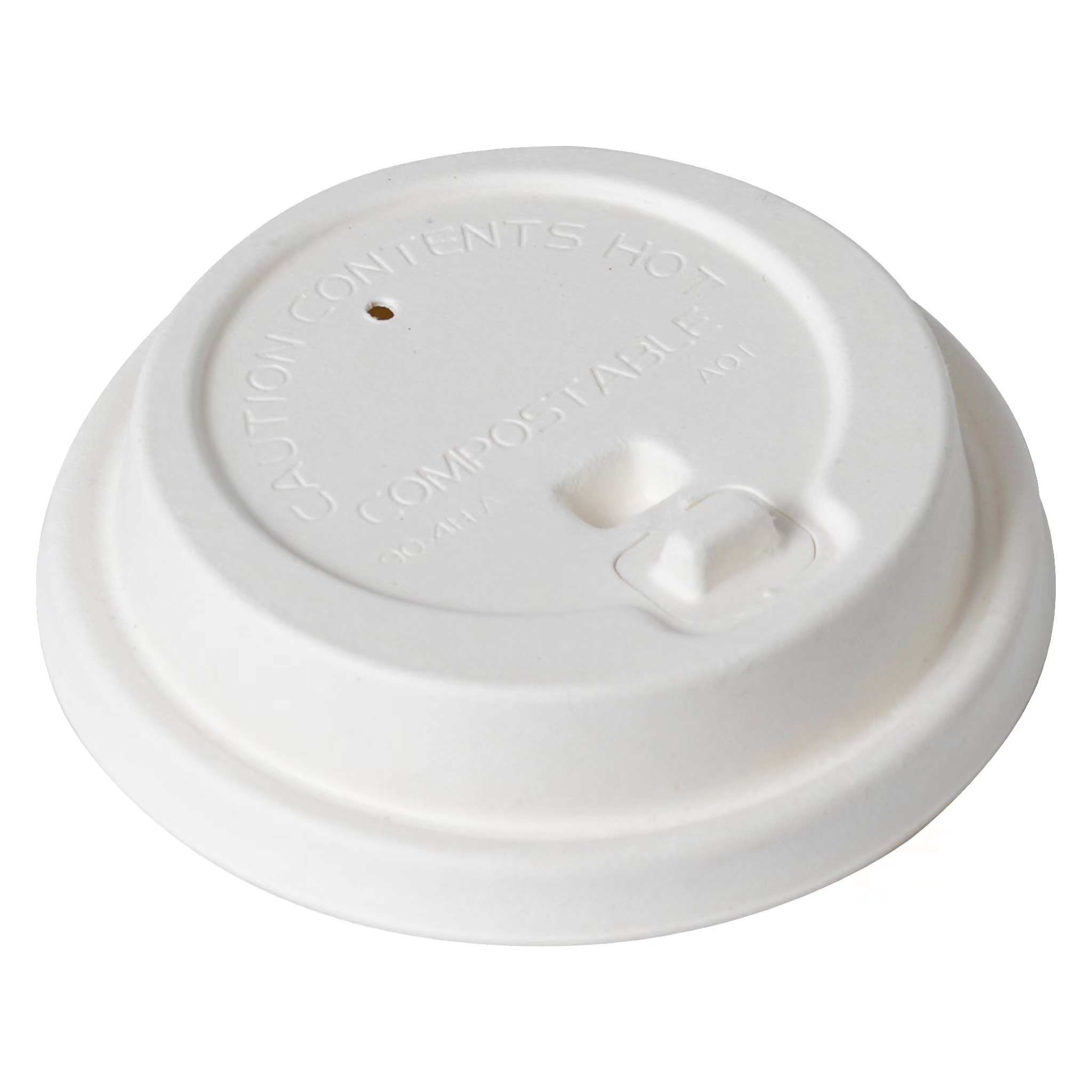 80mm Bagasse Foldback Coffee Cup Lids for Hot Drink