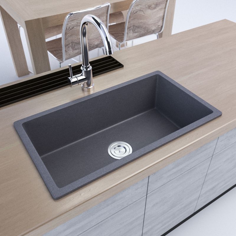 OEM/ODM Grey Color Quartz Granite Composite Stone Handmade Sink