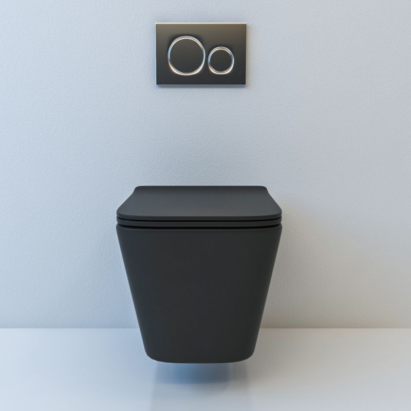 High End Matte Black Ceramic Sanitary Ware Wall Hung Toilet