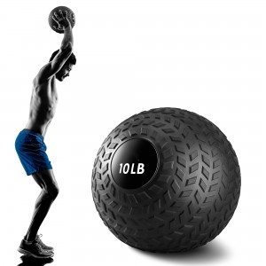 10 lb Slam Ball For Fitness Exercise Strength Conditioning CrossFit Cardio, Easy-Grip Textured Heavy Duty Rubber Shell No Bounce