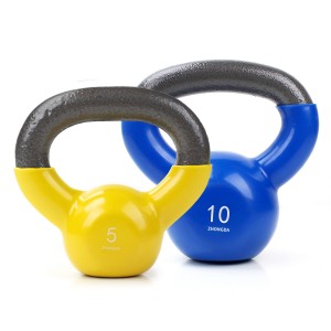 Durable Colorful Fitness Equipment Vinyl Dipping Coated Cast Iron Kettlebells