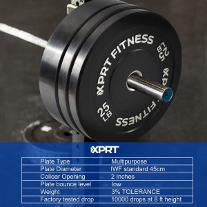 Rubber Weight Plate With 2-inch Steel Hub For Strength Training