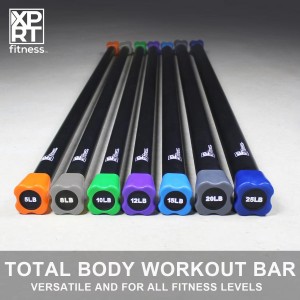 15lb Full Body Weight Workout Bar Steel With Foam Padded For Aerobic Exercise