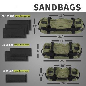 Sandbag for Heavy Duty Workout Cross Training 7 Multi-positional Handles, Camo