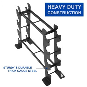 COMPACT HEAVY DUTY DUMBBELL STORAGE RACK FOR HOME GYM HOLDS UP TO 400 LBS