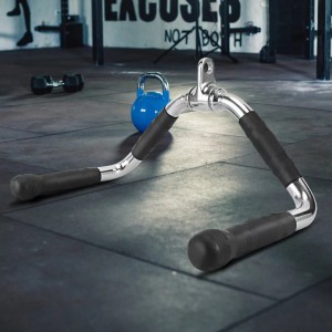 LAT OPEN ROW PULLDOWN ATTACHMENTS UNDERHAND GRIP BAR WITH TEXTURED RUBBER HANDLES FOR BACK MUSCLE STRENGTHZD-LAT200