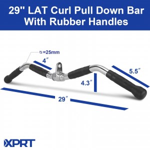29” LAT PULLDOWN ATTACHMENTS CURL LAT PULL DOWN BAR WITH RUBBER HANDLES FOR BACK MUSCLE STRENGTH