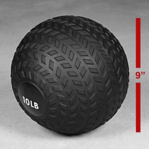 15 lb Slam Ball For Fitness Exercise Strength Conditioning CrossFit Cardio, Easy-Grip Textured Heavy Duty Rubber Shell No Bounce