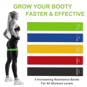 FITNESS RESISTANCE LOOP EXERCISE BANDS 5 PIECES SET STRENGTH TRAINING BANDS