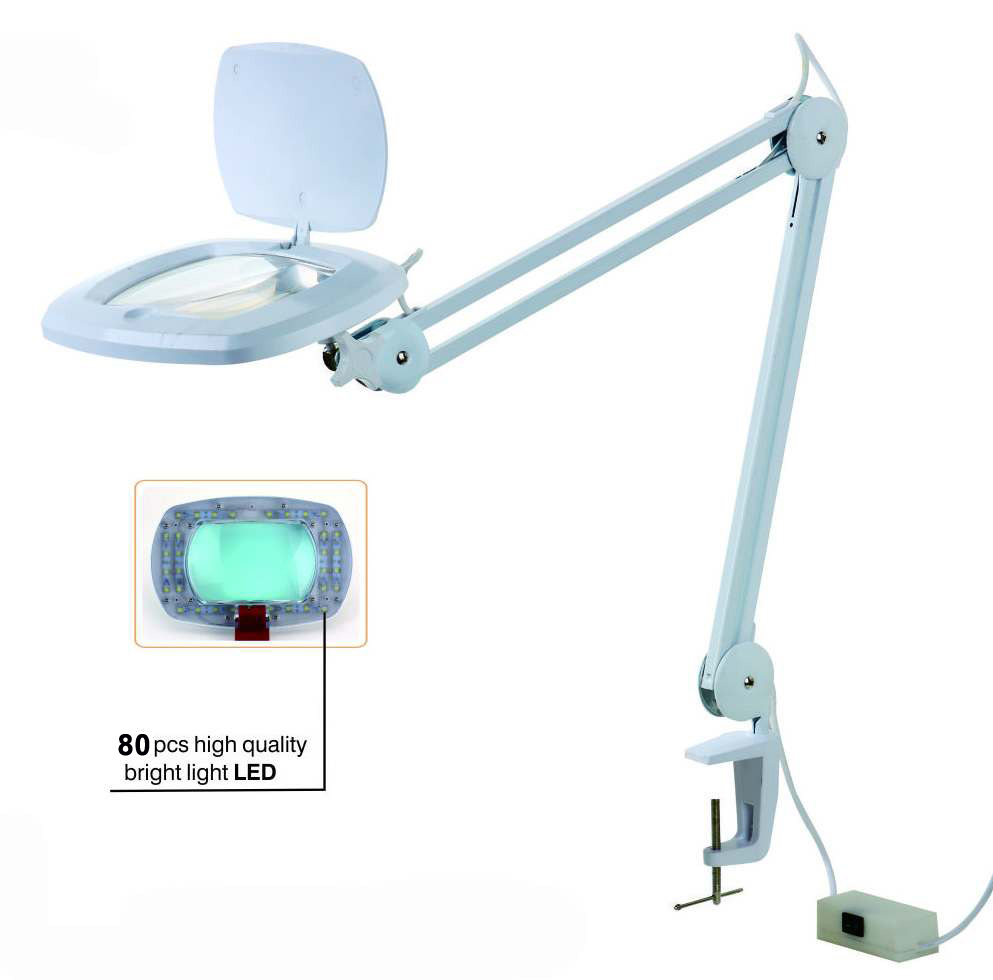 Zhongdi ZD-142A Magnifying Lamp 80pcs LED Table Clamp