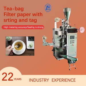 Tea  bag filter paper with string and tag