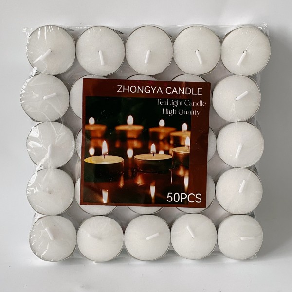 Loose packing candles 100-pack tea light candle 8hours burning time pouring tea lights for home decor,spa,wedding,yoga,prayer.