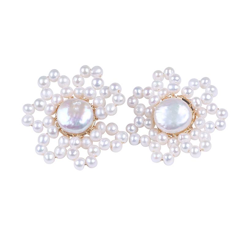 OEM manufacturer Pearl Bridesmaid Gift - Hand Made Earring With Real Pearl, Freshwater Pearl Earrings, Fashion Jewelry, Flower Earring, Pearl Stud Earrings –  Daking Jewellery