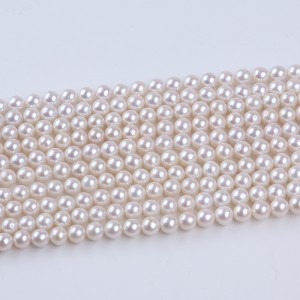 7-8mm White Color AAA Grade Natural Freshwater Pearl Round Shape Pearl Beads DIY Charm Jewelry Accessory
