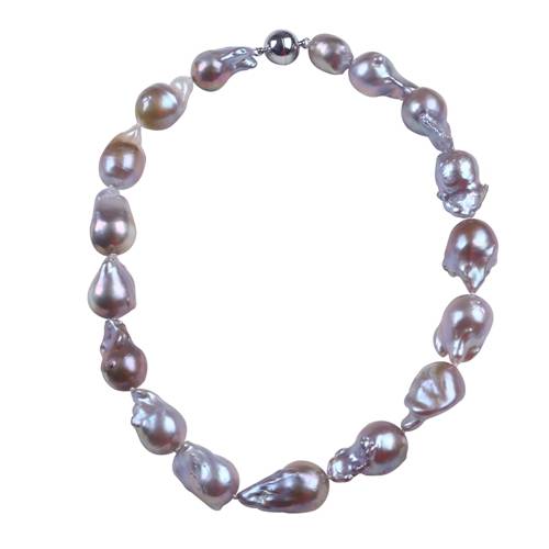 Large Baroque Pearl Necklace,white Jumbo Flameball Pearl Necklace,big Fireball Pearl Necklace,freshwater Pearl Necklace,PN005