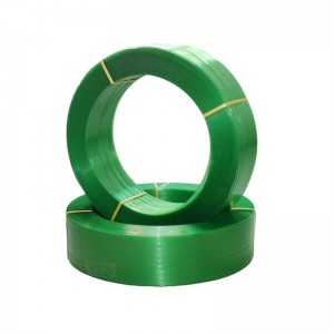 Rotlle de corretja de polièster verd Banda d'embalatge de plàstic PET en relleu resistent