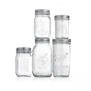 250ml  500ml 750ml 900ml Transparent Glass Bottle Mason Jar