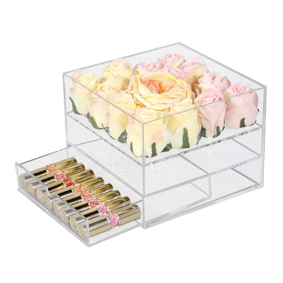 Cheapest Price Acrylic Round Box - Custom Clear Rose Display Acrylic Flower Box – Zhanyu