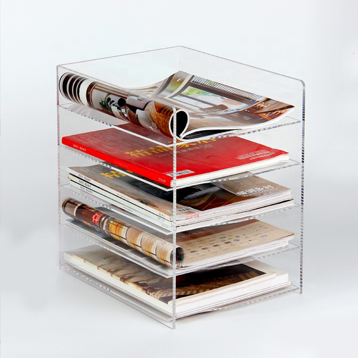 Best design cheap transparent 5 layers acrylic brochure holder1