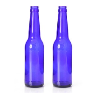 Wholesale 330ml Cobalt Blue Glass Beer Bottle