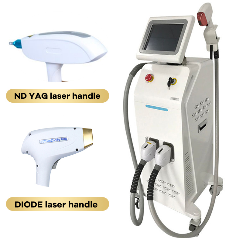 Vertical 2 in 1 diode laser Hair Removal ND YAG Laser machine