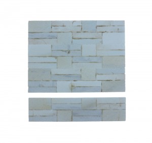 Natural stone white polished chamfered tile