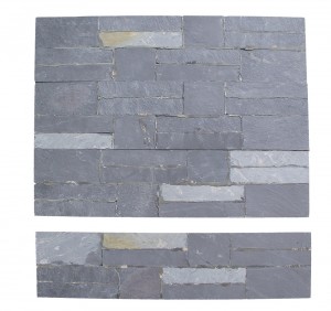 Natural black stone polished chamfered tile
