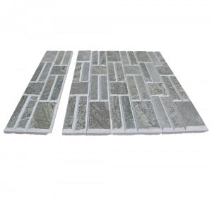 Natural cyan wood grain stone polished chamfered tile