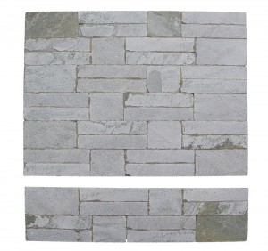 Natural cyan wood grain stone polished chamfered tile