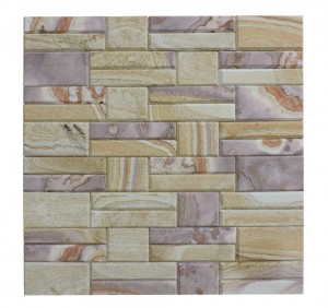 Natural wood grain stone polished chamfered tile