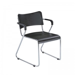 OEM Customized Meeting Room Chair - Conference chair staff chair modern minimalist black office chair with armrests plastic chair XRB-009 – Zifeng