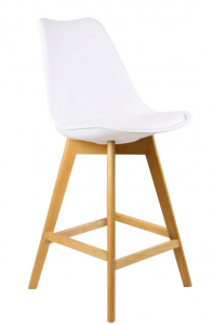 European Modern Home Bar Chair Dining Room Bar Stool Restaurant Breakfast Bar Chair With Wooden Legs