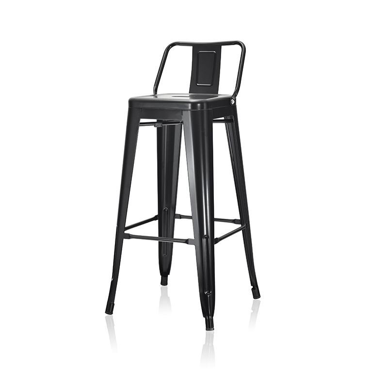 OEM China Stack-Able Chair - Bar Counter Stool Home Modern Minimalist Casual Cafe Furniture Metal High Bar Chairs with backrest for Bar Table XRB-2005-B – Zifeng detail pictures