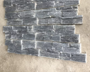 Natural Black Slate Stone Exterior Wall Tile Veneer