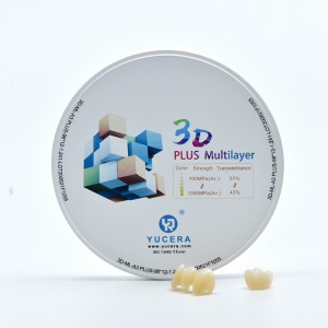 3D Plus/ Pro Ceramic Dental Zirconia Block Self Colored ISO CE Certification used in Monolithic restorations and glazed